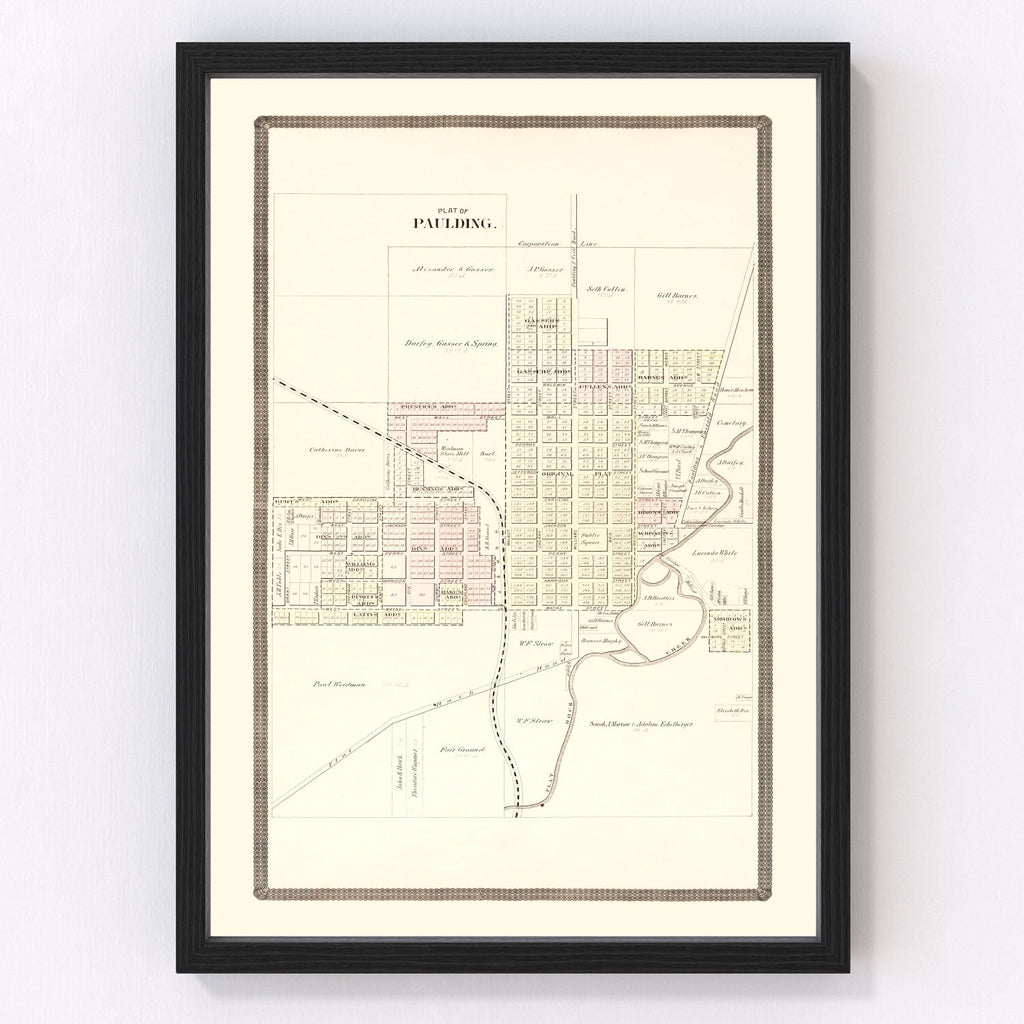 Vintage Map of Paulding, Ohio 1892