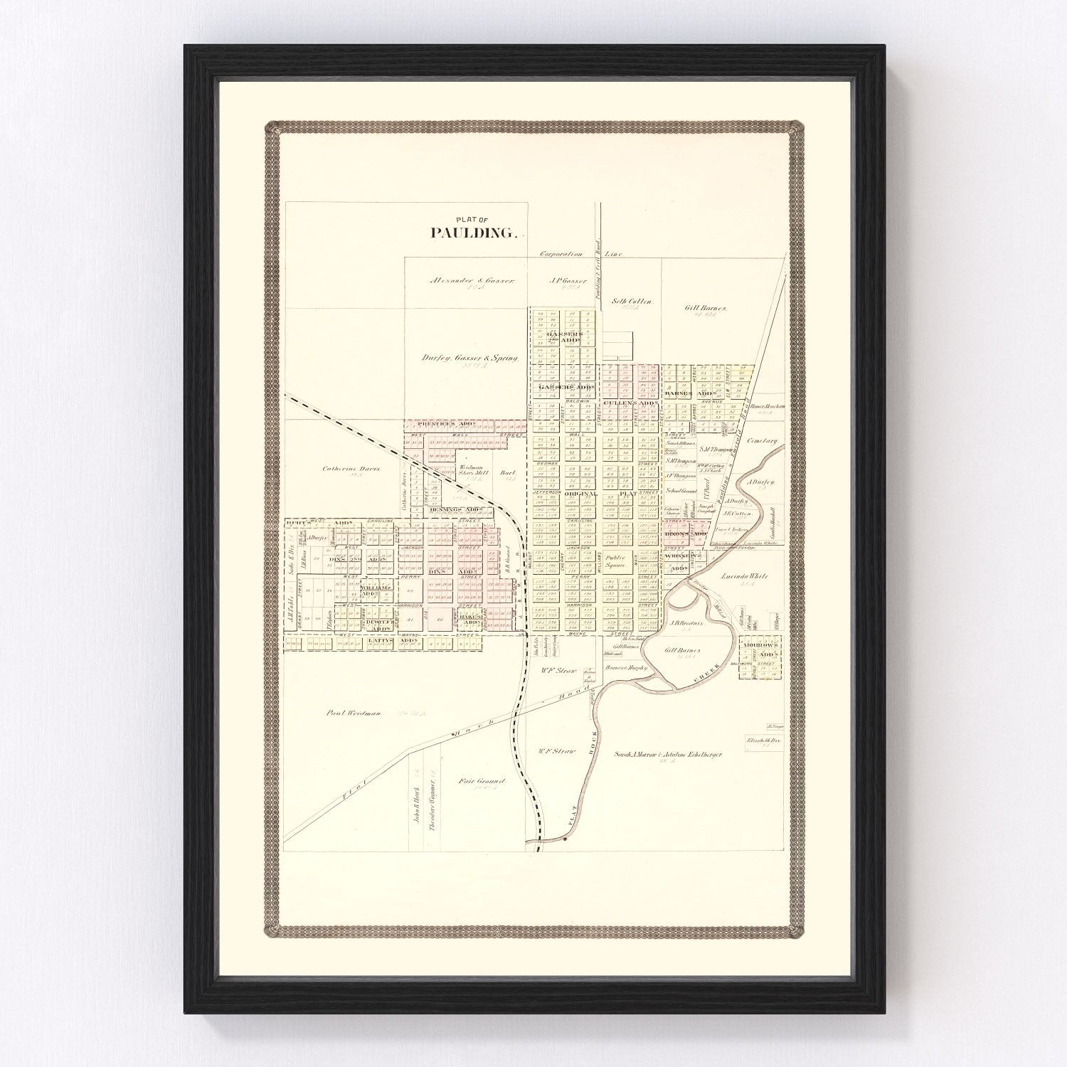 Vintage Map of Paulding, Ohio 1892