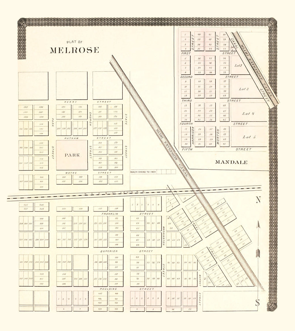 Vintage Map of Melrose, Ohio 1892