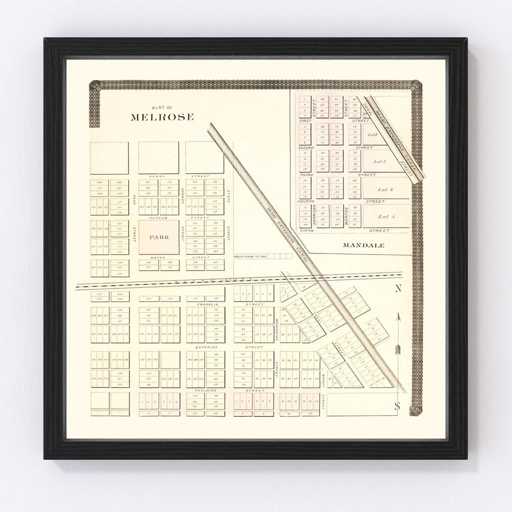 Vintage Map of Melrose, Ohio 1892
