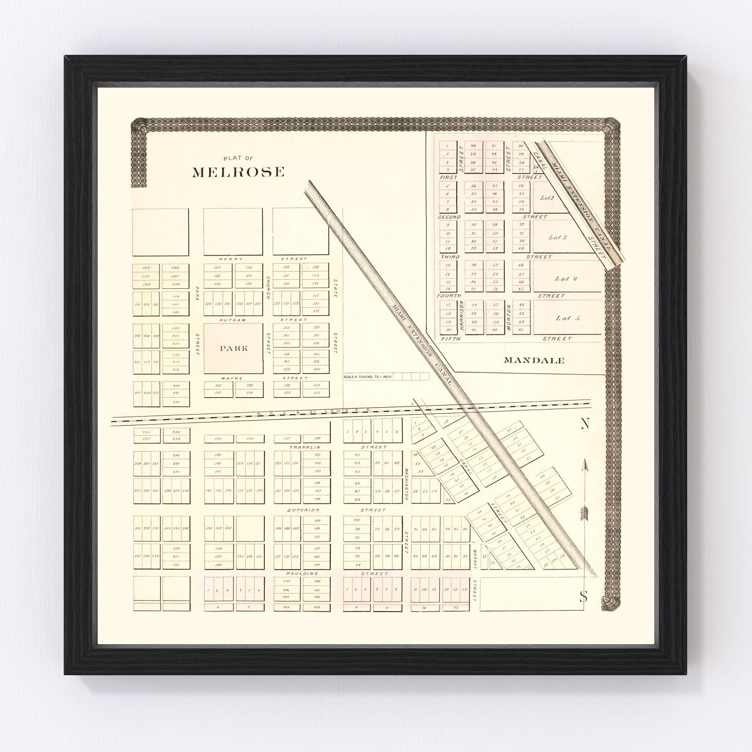 Vintage Map of Melrose, Ohio 1892