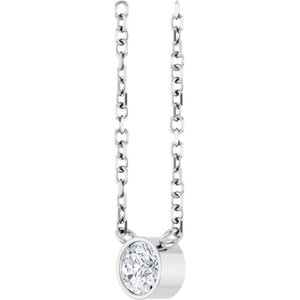 Platinum 1/6 CT Natural Diamond 16-18" Necklace