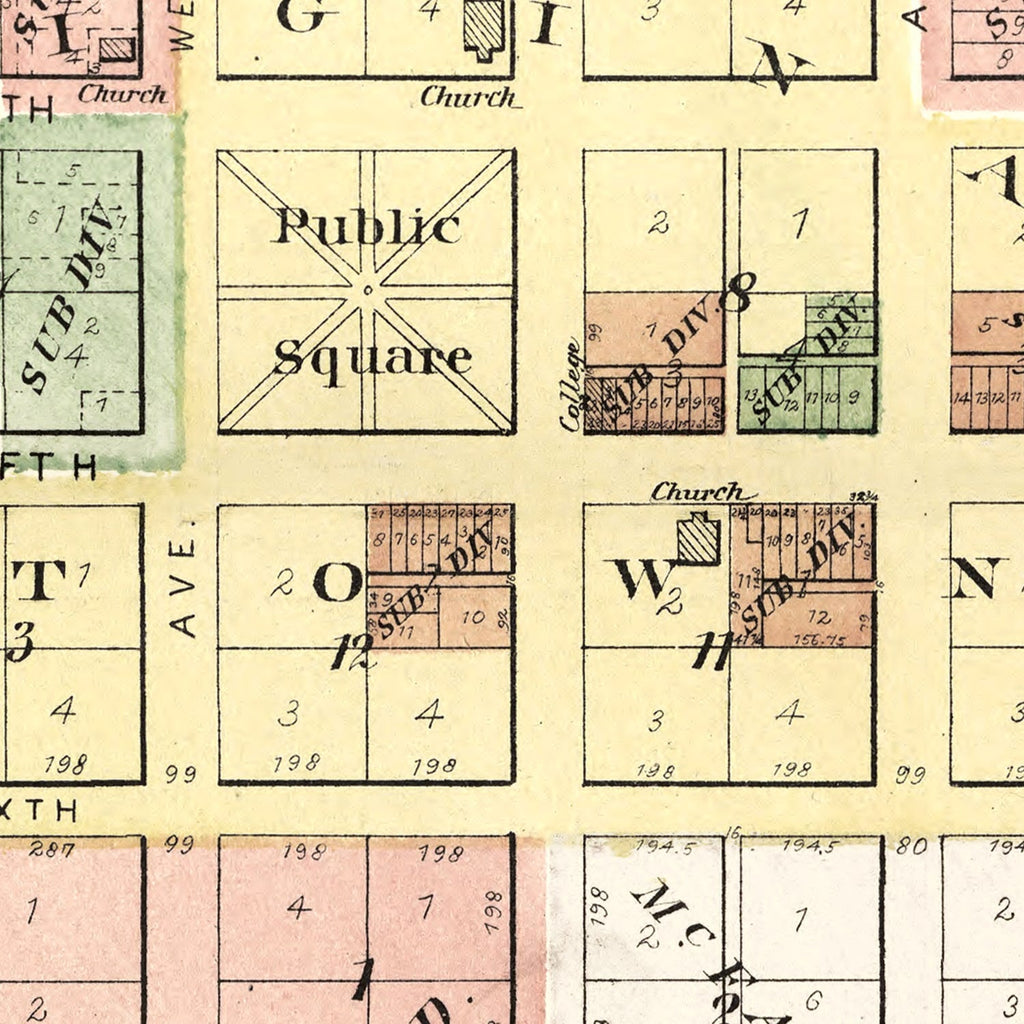 Vintage Map of Geneseo, Illinois 1893