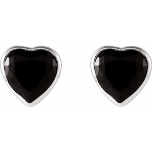 Sterling Silver Natural Black Onyx Stud Earrings – image 2