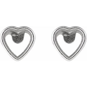 Sterling Silver 3x3 mm Heart Bezel-Set Stud Earrings – image 2