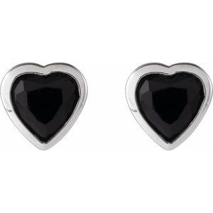 Sterling Silver Natural Black Onyx Stud Earrings – image 2