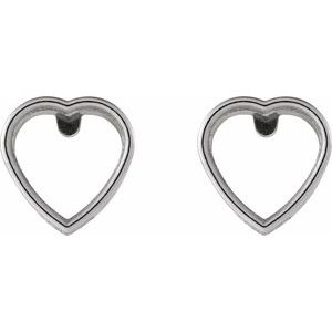 Platinum 6x6 mm Heart Bezel-Set Stud Earrings – image 2