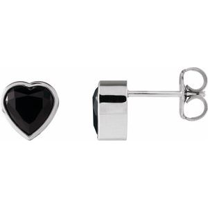 14K Rose Gold 4x4 mm Heart Bezel-Set Stud Earrings – image 3