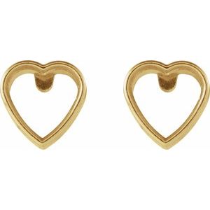 14K Yellow Gold 5x5 mm Heart Bezel-Set Stud Earrings – image 2
