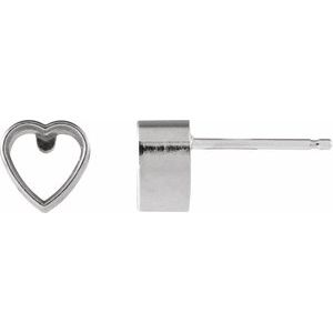 Sterling Silver 5x5 mm Heart Bezel-Set Stud Earrings