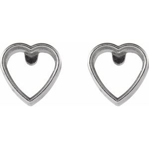 Sterling Silver 5x5 mm Heart Bezel-Set Stud Earrings – image 2