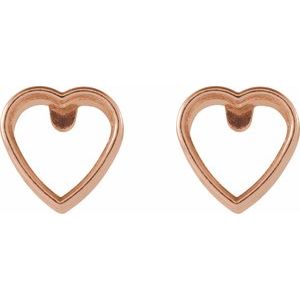 14K Rose Gold 5x5 mm Heart Bezel-Set Stud Earrings – image 2