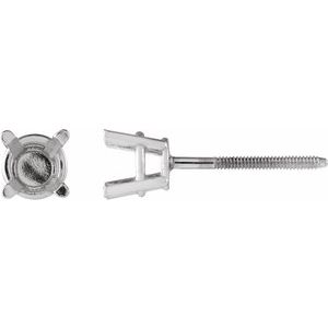 Platinum 2.75 mm Round 4-Prong Lightweight Earring Mounting