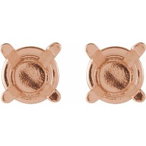 14K Rose Gold 1.75 mm Round 4-Prong Lightweight Earring Mounting – image 2