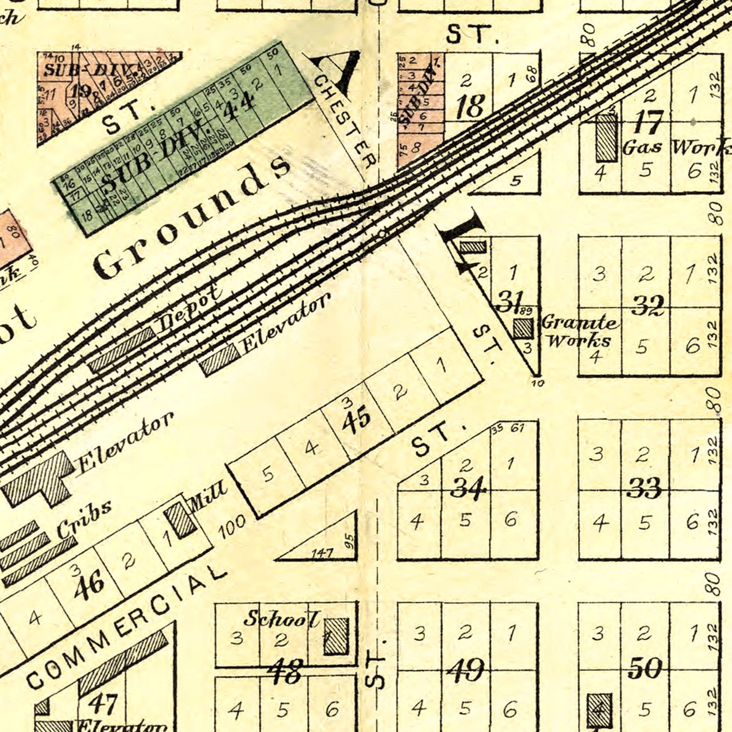 Vintage Map of Galva, Illinois 1893
