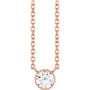 1/5 Ct Natural Diamond Solitaire Necklace