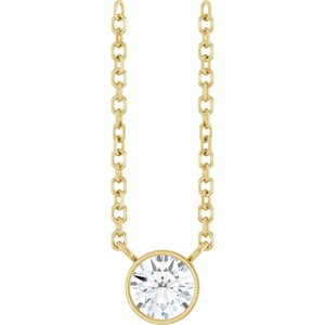 1/5 Ct Natural Diamond Solitaire Necklace