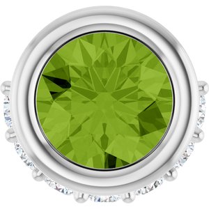 Sterling Silver Natural Peridot & 1/10 CTW Natural Diamond Pendant