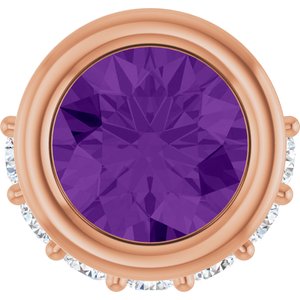 14K Rose Gold Natural Amethyst & 1/10 CTW Natural Diamond Pendant