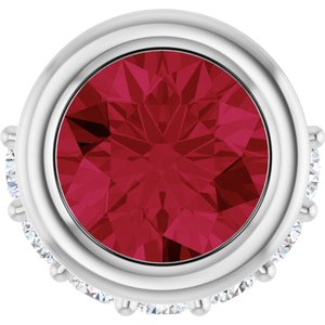 Sterling Silver Natural Ruby & 1/10 CTW Natural Diamond Pendant