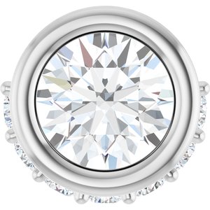 Platinum Natural White Sapphire & 1/10 CTW Natural Diamond Pendant