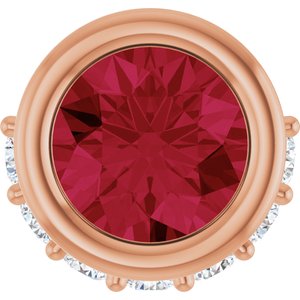 14K Rose Gold Natural Ruby & 1/10 CTW Natural Diamond Pendant