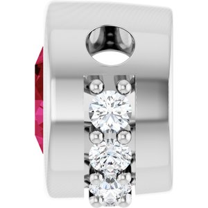 Sterling Silver Natural Ruby & 1/10 CTW Natural Diamond Pendant