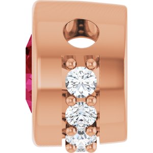 14K Rose Gold Natural Ruby & 1/10 CTW Natural Diamond Pendant