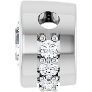 Platinum Natural White Sapphire & 1/10 CTW Natural Diamond Pendant