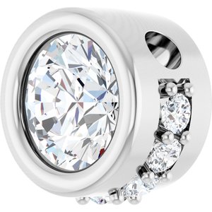 Platinum Natural White Sapphire & 1/10 CTW Natural Diamond Pendant