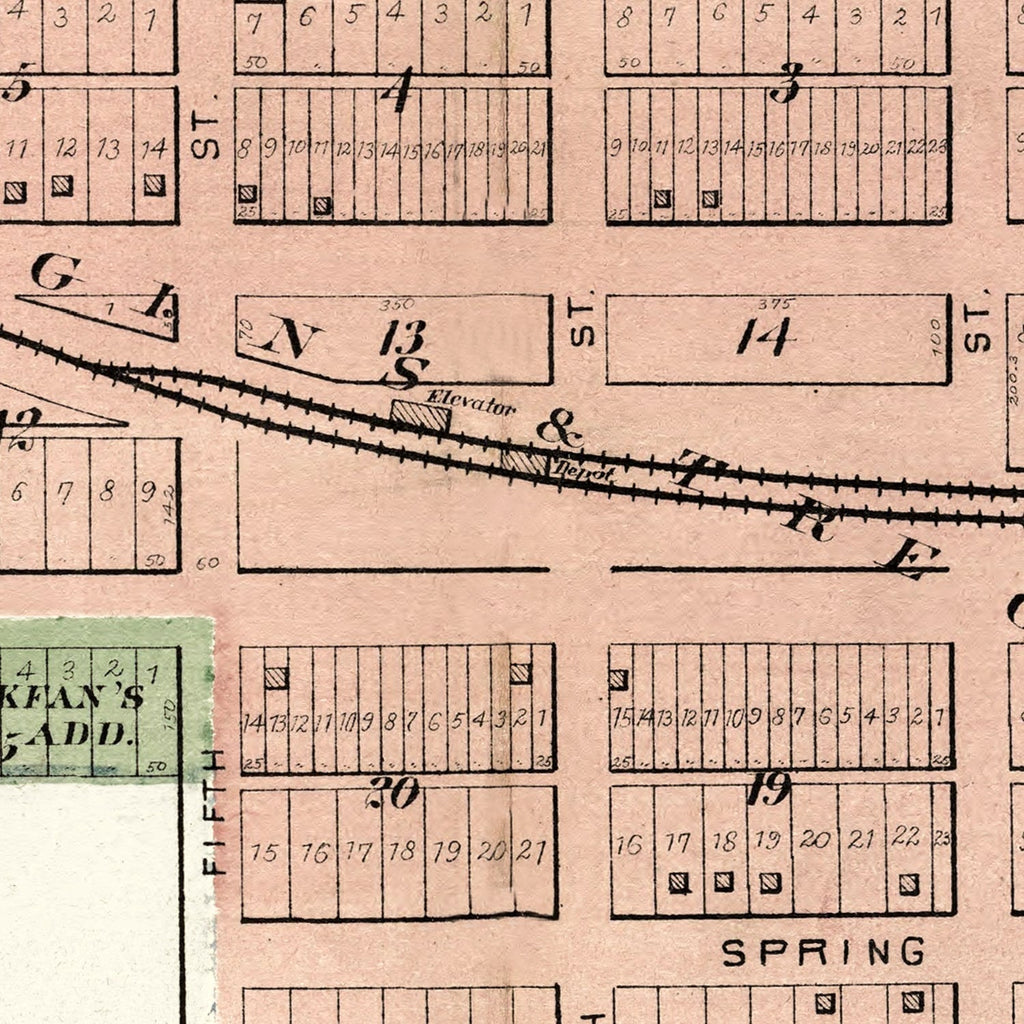 Vintage Map of Orion, Illinois 1893
