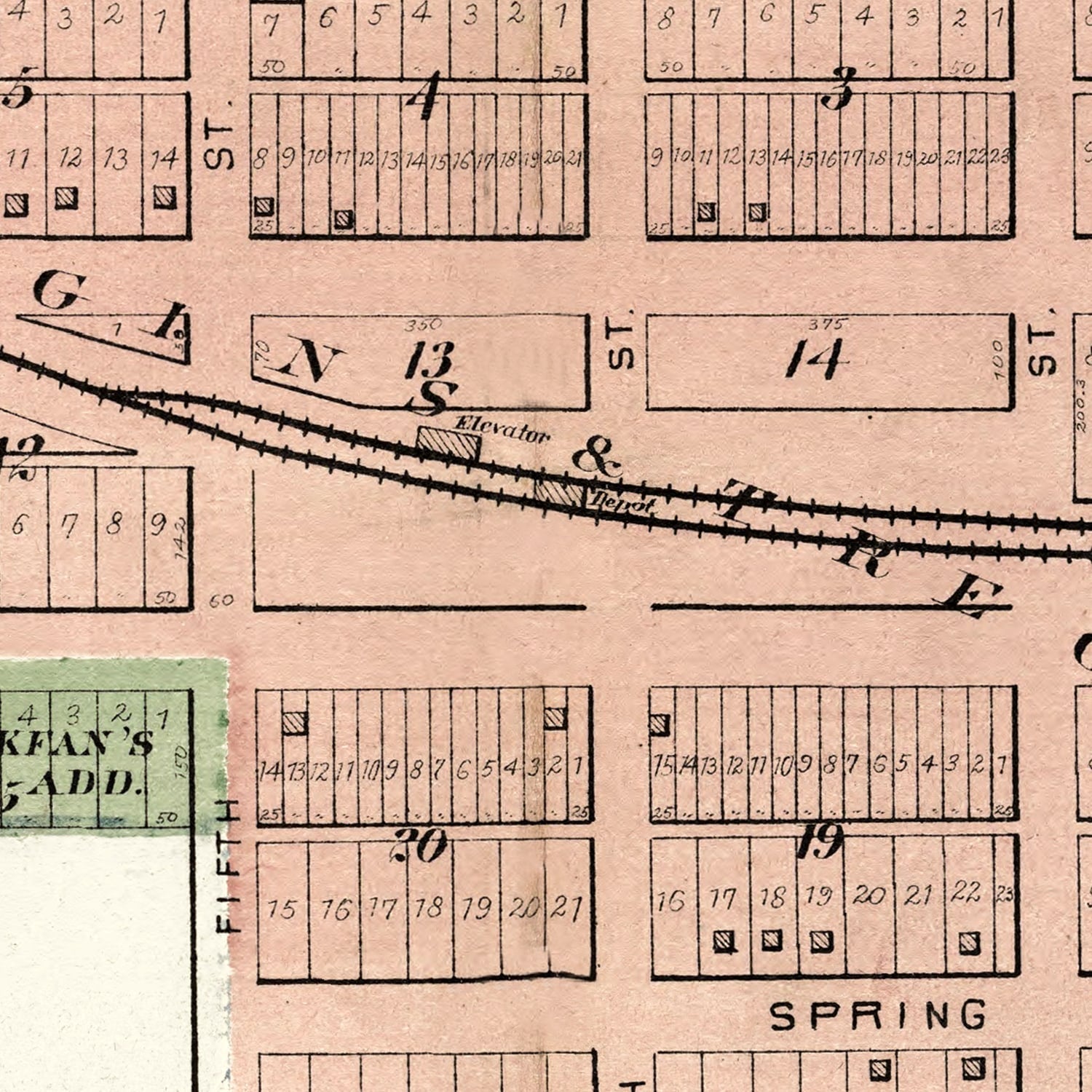 Vintage Map of Orion, Illinois 1893