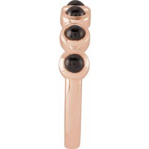 14K Rose Gold Natural Black Onyx Stackable Ring
