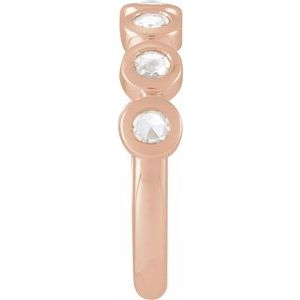 14K Rose Gold Rose-Cut Lab-Grown Moissanite Stackable Ring