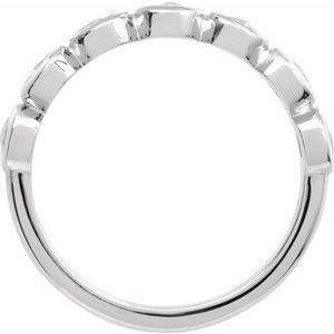 Platinum Rose-Cut Lab-Grown Moissanite Stackable Ring