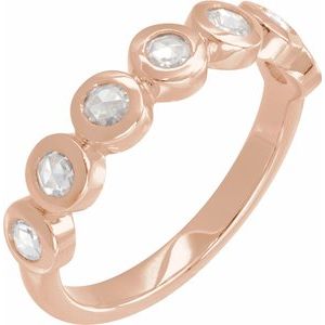 14K Rose Gold Rose-Cut Lab-Grown Moissanite Stackable Ring