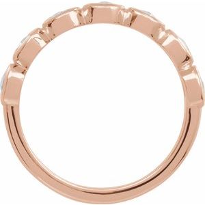 14K Rose Gold Rose-Cut Lab-Grown Moissanite Stackable Ring
