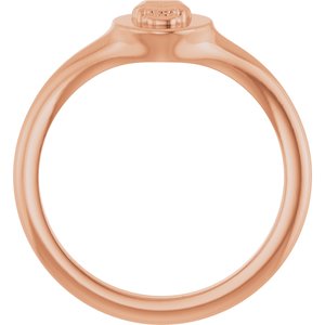 14K Rose Skull Signet Ring