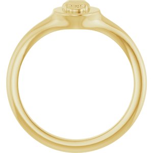 14K Yellow Skull Signet Ring