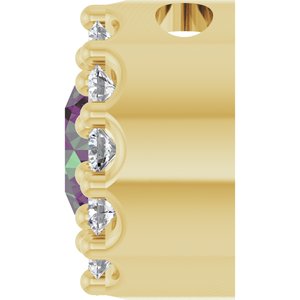 14K Yellow Gold Lab-Grown Alexandrite & .08 CTW Natural Diamond Halo-Style Pendant