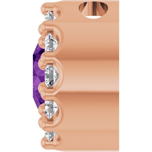 14K Rose Gold Natural Amethyst & .08 CTW Natural Diamond Halo-Style Pendant