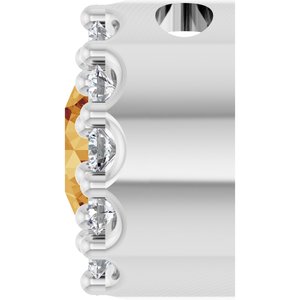Platinum Natural Citrine & .08 CTW Natural Diamond Halo-Style Pendant
