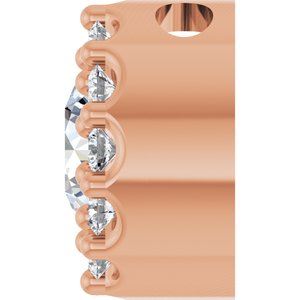 14K Rose Natural White Sapphire & .08 CTW Natural Diamond Halo-Style Pendant