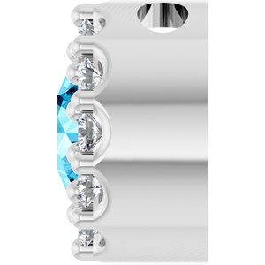 Platinum Natural Aquamarine & .08 CTW Natural Diamond Halo-Style Pendant