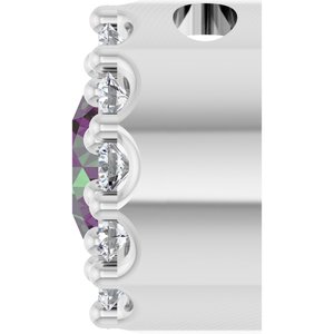 Platinum Natural Alexandrite & .08 CTW Natural Diamond Halo-Style Pendant