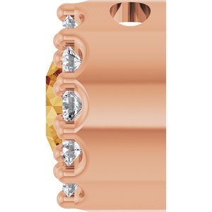 14K Rose Gold Natural Citrine & .08 CTW Natural Diamond Halo-Style Pendant