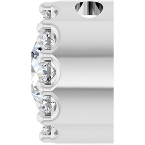 14K White Gold Natural White Sapphire & .08 CTW Natural Diamond Halo-Style Pendant