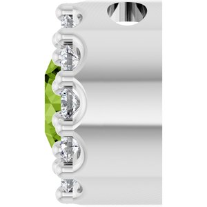 Sterling Silver Natural Peridot & .08 CTW Natural Diamond Halo-Style Pendant