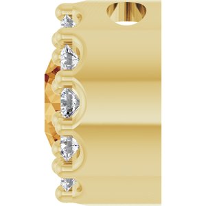 14K Yellow Natural Citrine & .08 CTW Natural Diamond Halo-Style Pendant