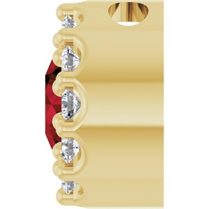 14K Yellow Natural Mozambique Garnet & .08 CTW Natural Diamond Halo-Style Pendant